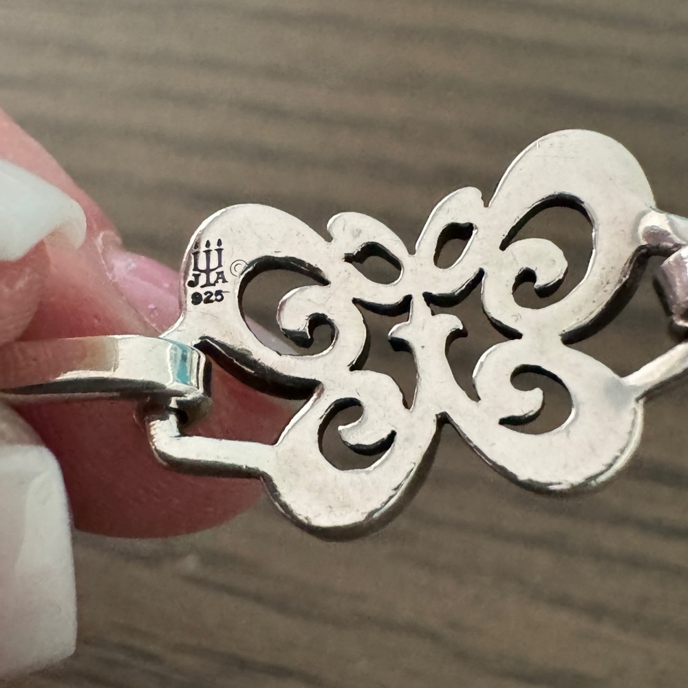 Retired James Avery Sterling Silver Butterfly Hook-On Bangle Bracelet 6.25โ - Picture 6 of 11
